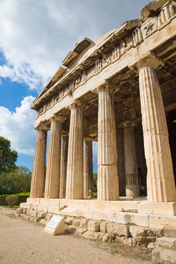 Athens - The detail of Temple of Hephaestus.