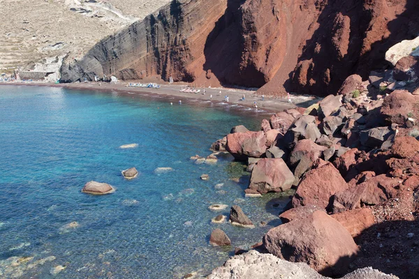 Santorini - La playa roja desde el sur de la isla. — Foto de Stock