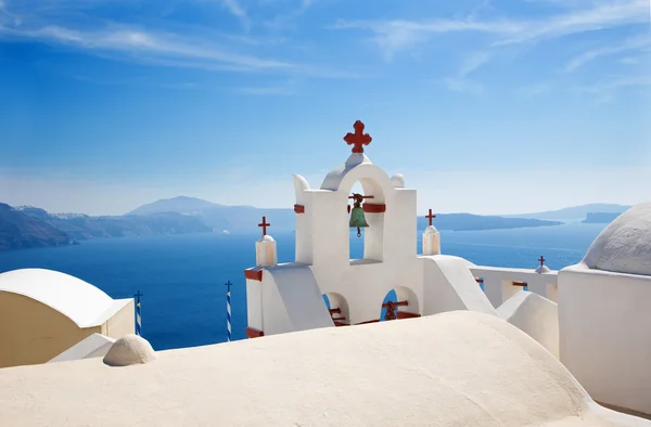 Santorini - detail obvykle kostelíku v Oia (Ia) — Stock fotografie