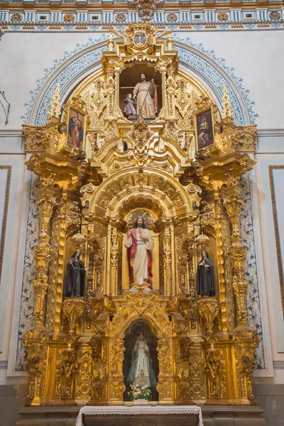 Granada, Spanje - 29 mei 2015: De barokke kant altaar van hart van Jezus in Iglesia de san Anton kerk van 17. cent. door onbekende artiest. — Stockfoto