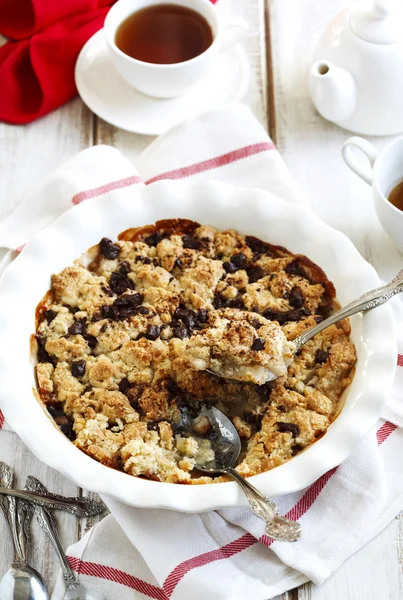 Chocolate pear crumble — Stock Photo, Image