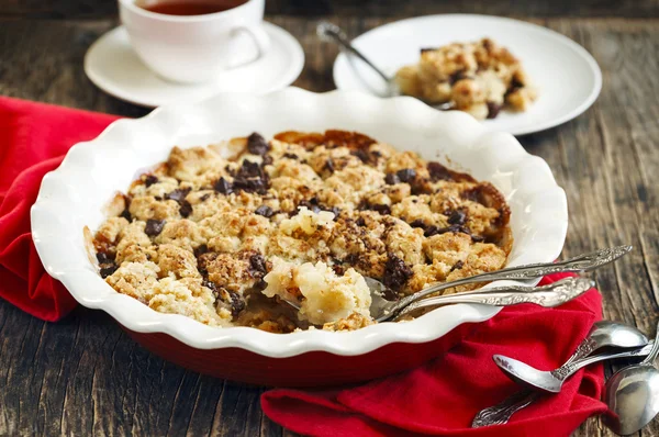 Chocolate pear crumble — Stock Photo, Image