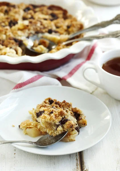 Chocolate pear crumble — Stock Photo, Image