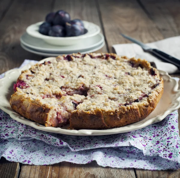 Tarta de ciruela miga — Foto de Stock