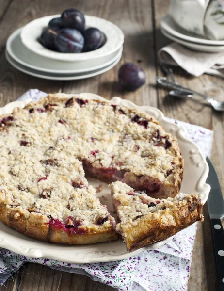 Tarta de ciruela miga — Foto de Stock