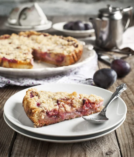 Tarta de ciruela miga — Foto de Stock