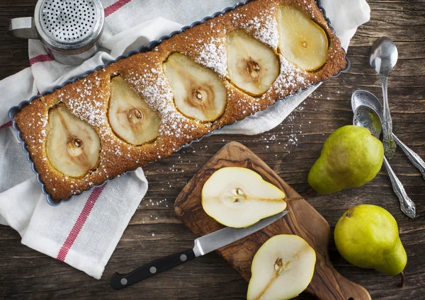 Tarte à la poire et aux amandes — Photo