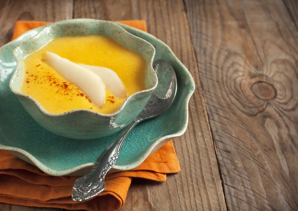 Cream-soup with pear — Stock Photo, Image