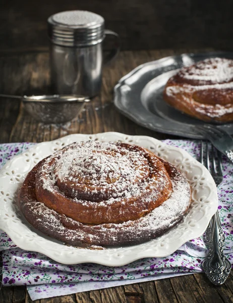 Zoete zelfgemaakte kaneel rollen (kaneel Bun) — Stockfoto