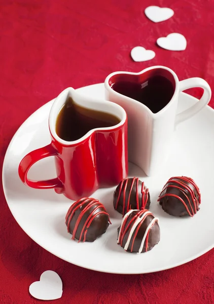 Truffe au chocolat faite à la main pour la Saint-Valentin — Photo