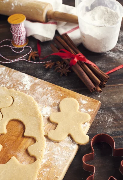 진저 쿠키 만들기. 베이킹 하는 휴일 — 스톡 사진