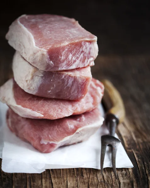 Raw Pork Chops Royalty Free Stock Images