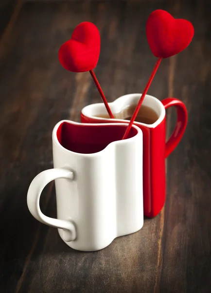 Deux tasses de thé pour la Saint-Valentin — Photo