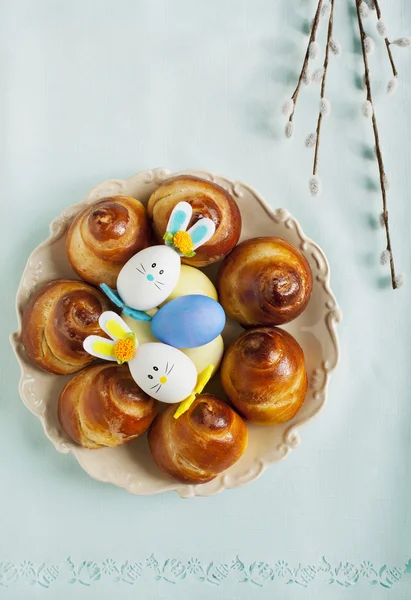 Easter Sweet Bread Wreath — Stock Photo, Image