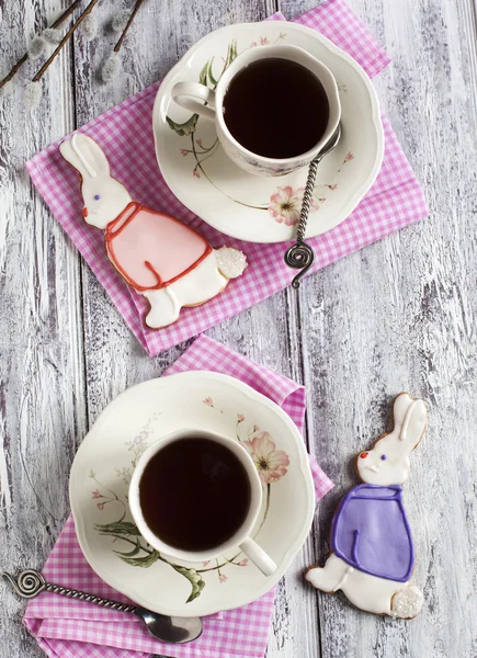 Galletas de conejo de Pascua. Galletas de pan corto . — Foto de Stock