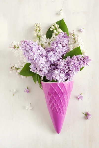 Mooie paarse en witte lila bloemen — Stockfoto