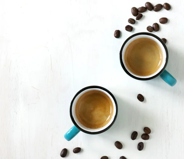 Kopjes koffie. Bovenaanzicht — Stockfoto