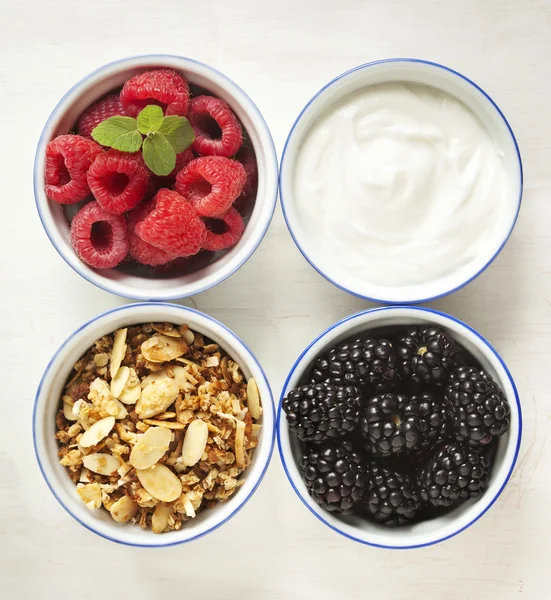 Yoğurt ve meyve ile ev yapımı granola — Stok fotoğraf