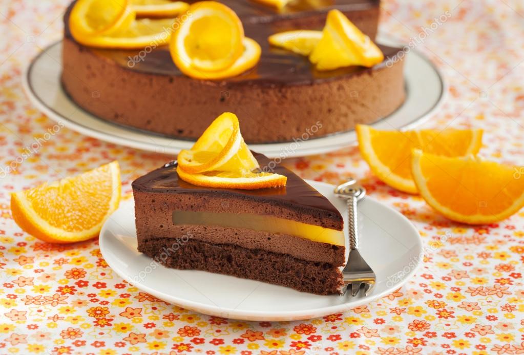 Orange Chocolate Mousse Cake Stock Photo by ©Anjela30 79773608