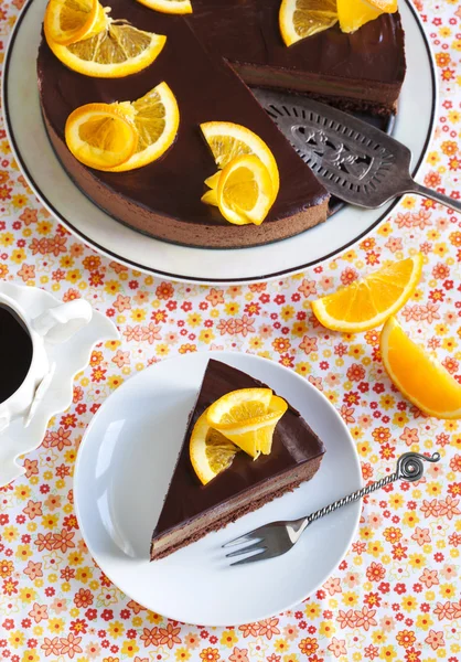 Orange Chocolate Mousse Cake — Stock Photo, Image