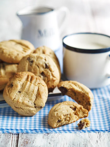 Peanut butter cookies met chocolade chips — Stockfoto