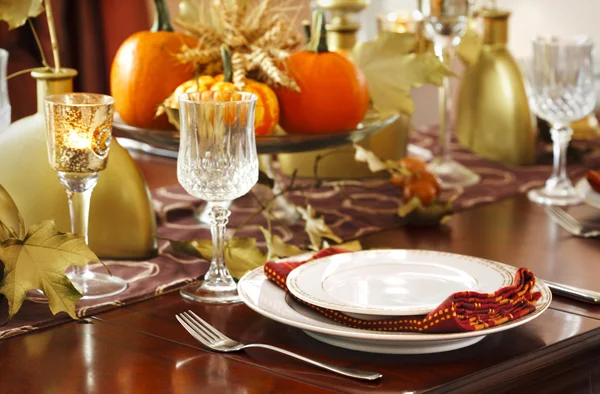 Thanksgiving table setting Royalty Free Stock Photos