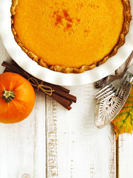 Pumpkin pie. Top view — Stock Photo, Image