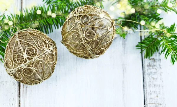 Christmas ornament on wooden background — Stock Photo, Image