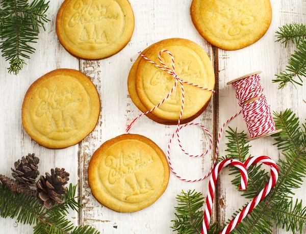 Bolachas de Natal. Vista superior — Fotografia de Stock