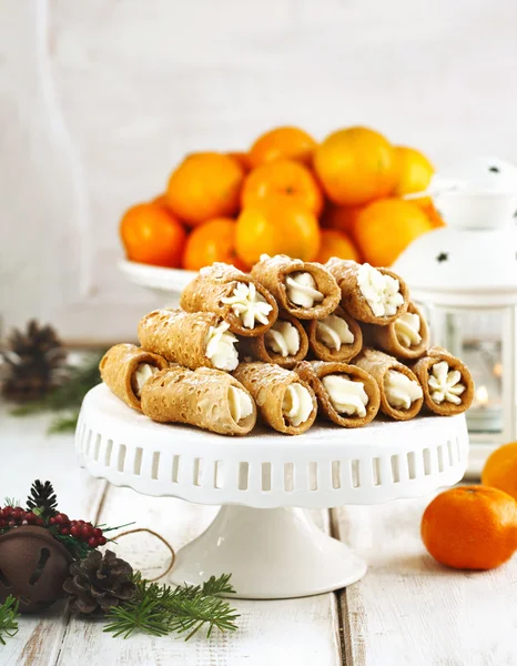 Tradition Sicilian cannoli — Stock Photo, Image