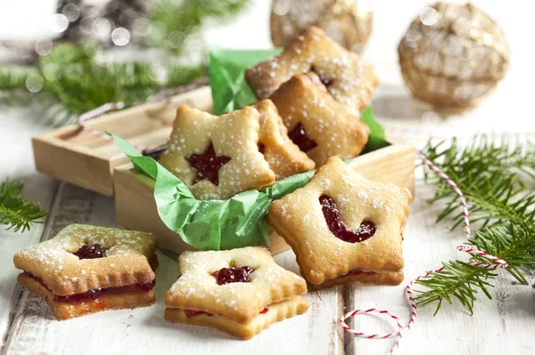 Galletas Linzer Navidad —  Fotos de Stock