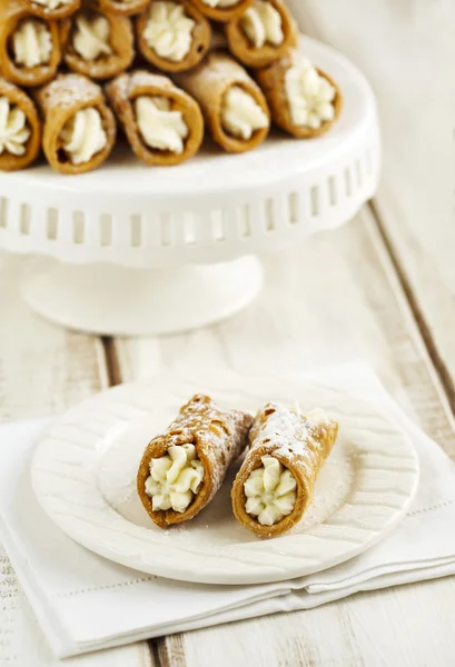 Tradition Sicilian cannoli — Stock Photo, Image