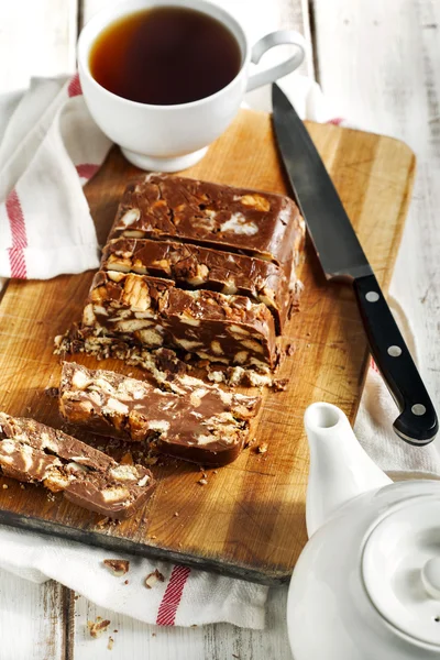 Chocolate Nut szelet. — Stock Fotó