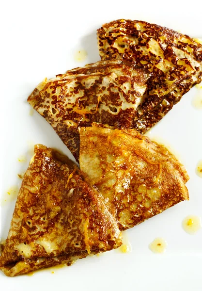 Crepes Suzette. Crepes con salsa all'arancia — Foto Stock