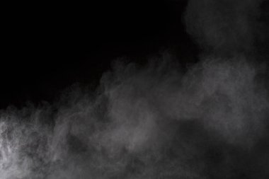 Siyah arka planda beyaz toz patlaması. Renkli bulut. Renkli toz patlar. Boya Holi.