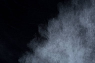 Siyah arka planda beyaz toz patlaması. Renkli bulut. Renkli toz patlar. Boya Holi.