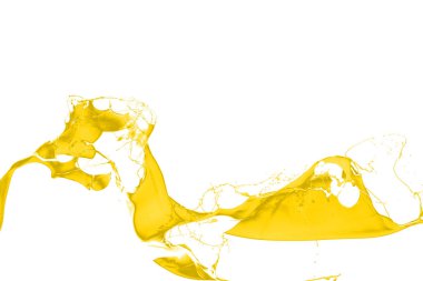 Sarı boya lekesi beyaz arkaplanda izole edilmiş.