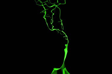 Siyah arkaplanda yeşil boya sıçraması.