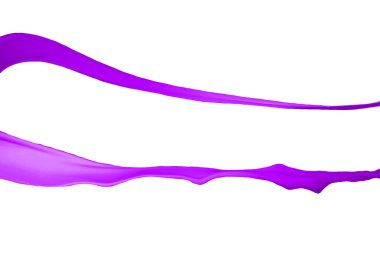 Mor boya sıçraması beyaz arkaplanda izole edildi.