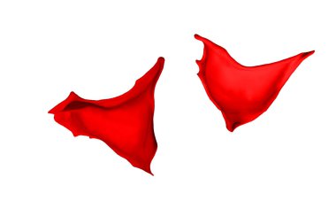 Beyaz arkaplanda kırmızı boya sıçraması.