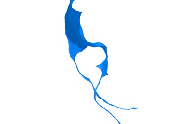 Mavi boya beyaz arkaplanda izole edilmiş.