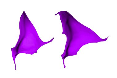 Mor boya sıçraması beyaz arkaplanda izole edildi.