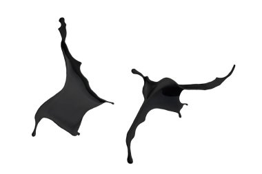 Beyaz arkaplanda siyah boya sıçraması.