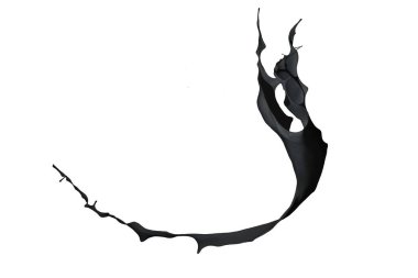 Beyaz arkaplanda siyah boya sıçraması.