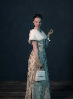 Vintage 50s lüks moda kadın
