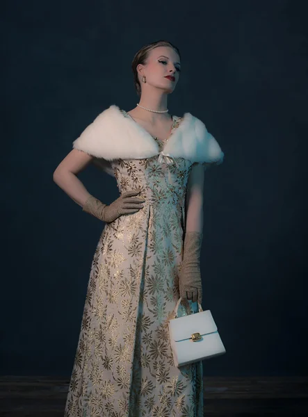 Vintage 50-es években elegáns divat nő — Stock Fotó