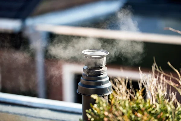 Steam from chimney — Stock Photo, Image