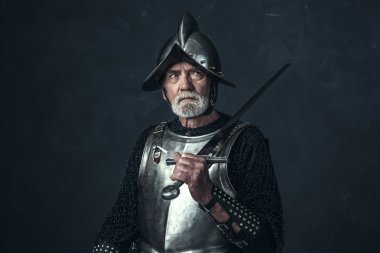 Şövalye zırh gri sakallı 