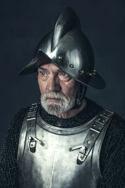 Портрет рыцаря с седой бородой — стоковое фото
