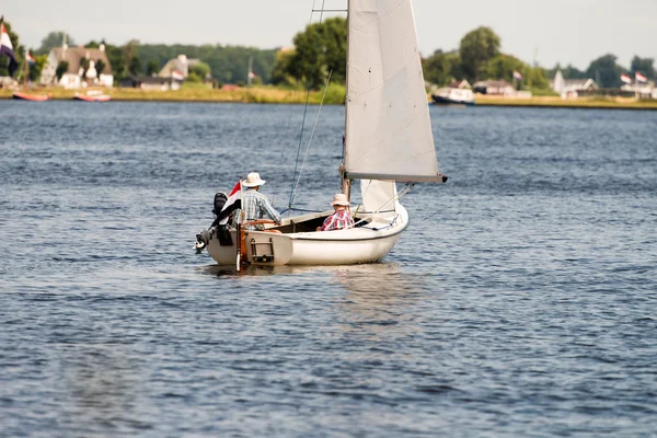 Dutch sailboat on lake in summer — Stock Photo, Image
